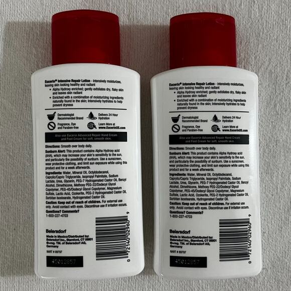 2 PK Eucerin Intensive Repair Lotion Very Dry Flaky Skin (6.8 fl oz) EXP 06/27 - Picture 2 of 2